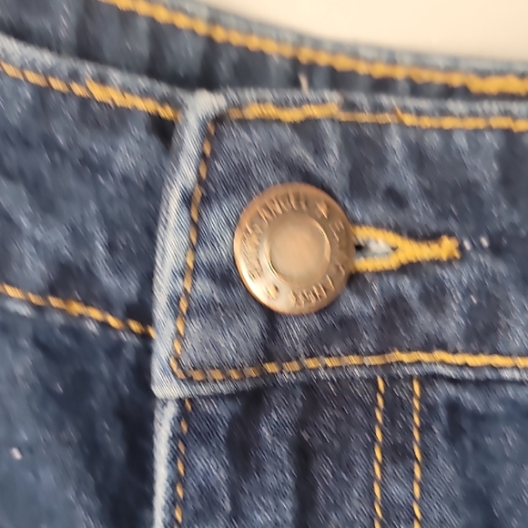 Flying Angel Women's High Rise Dark Wash Carpenter Denim Shorts NEW - Picture 5 of 11